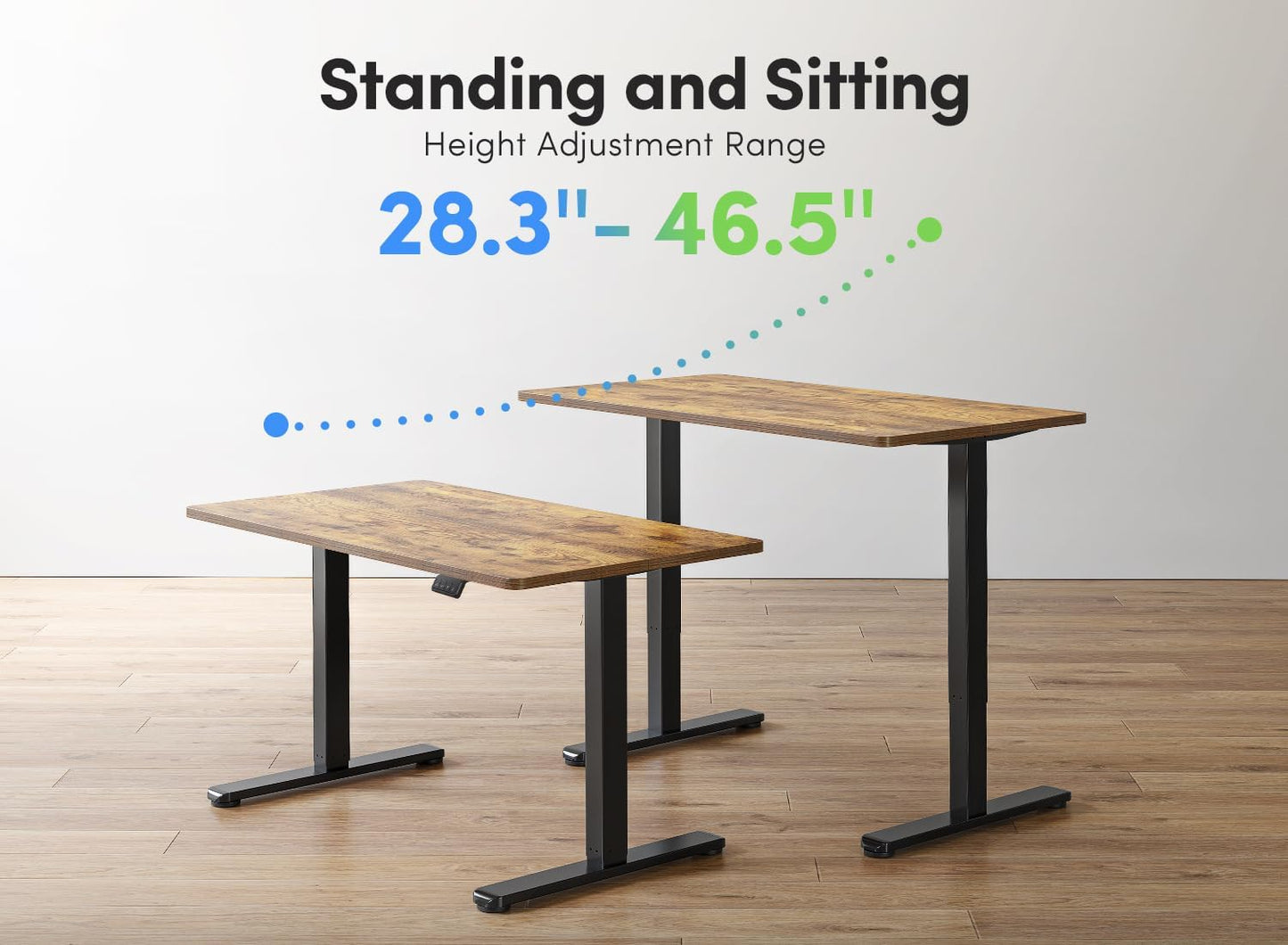 Electric Standing Desk, 55 X 24 Inches Height Adjustable Stand up Desk, Sit Stand Home Office Desk, Computer Desk, Rustic Brown